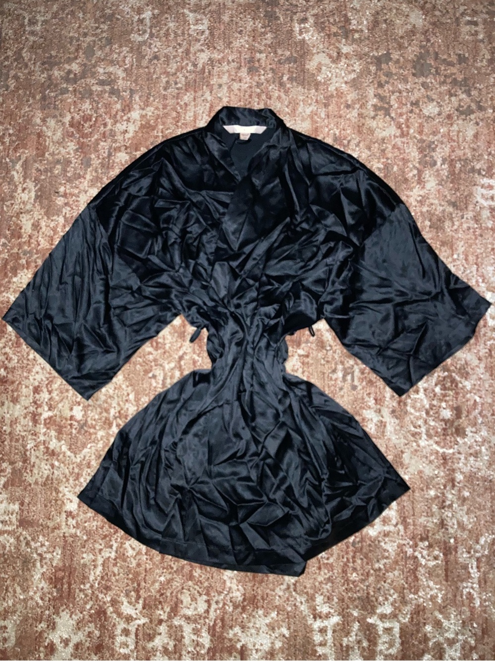 Vintage 2006 Black Satin Robe